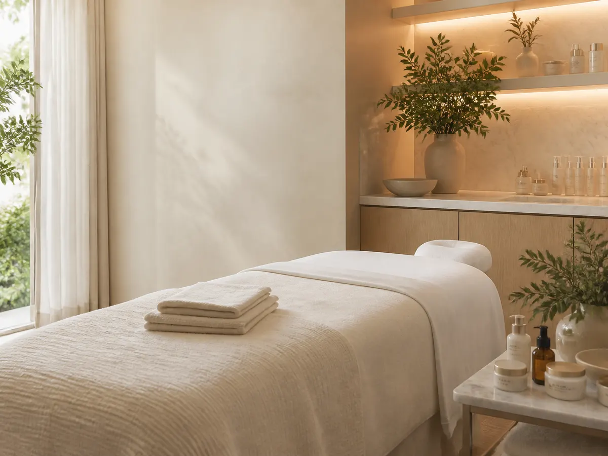 Calm anti-aging facial setting at Spa Chevy Chase in Chevy Chase, MD