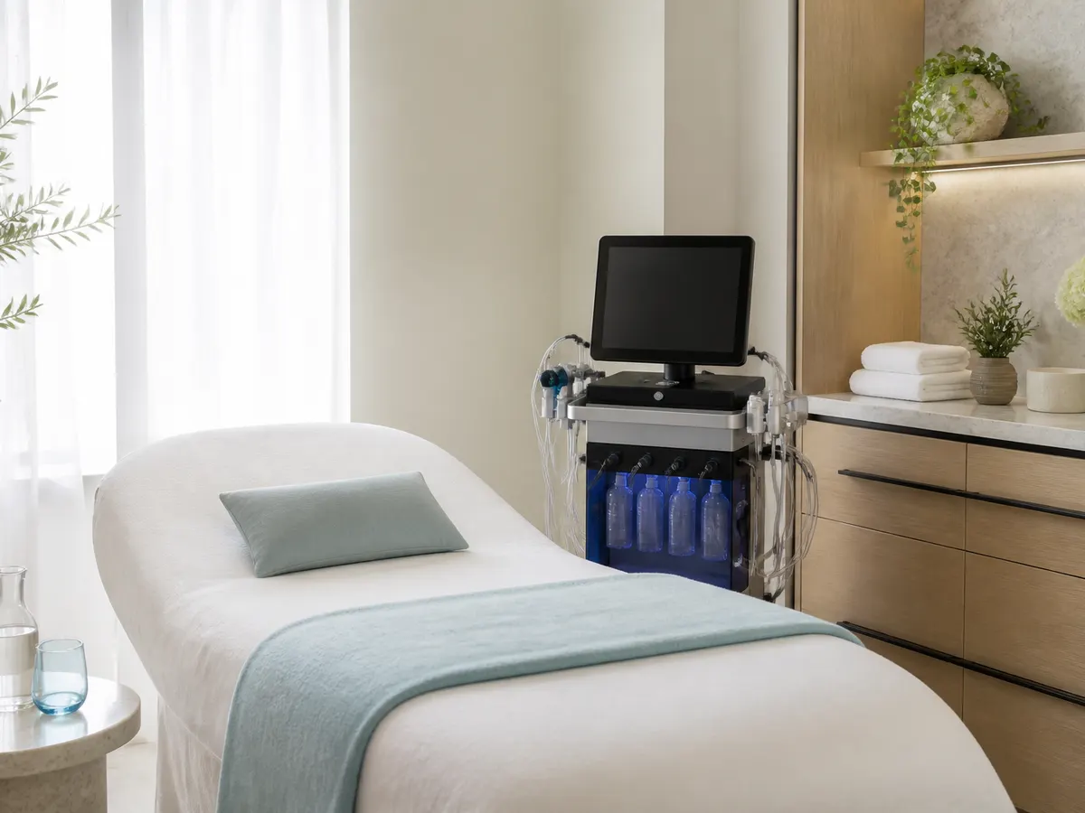 Hydration-focused HydraFacial setting at Spa Chevy Chase in Chevy Chase, MD