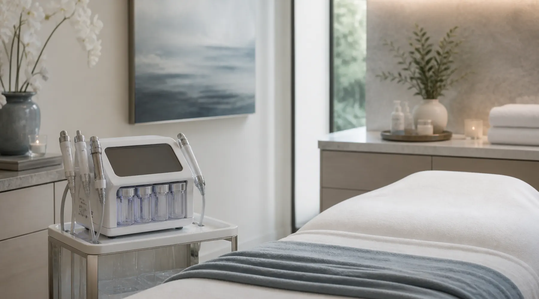 Microdermabrasion facial treatment room in Chevy Chase, Maryland