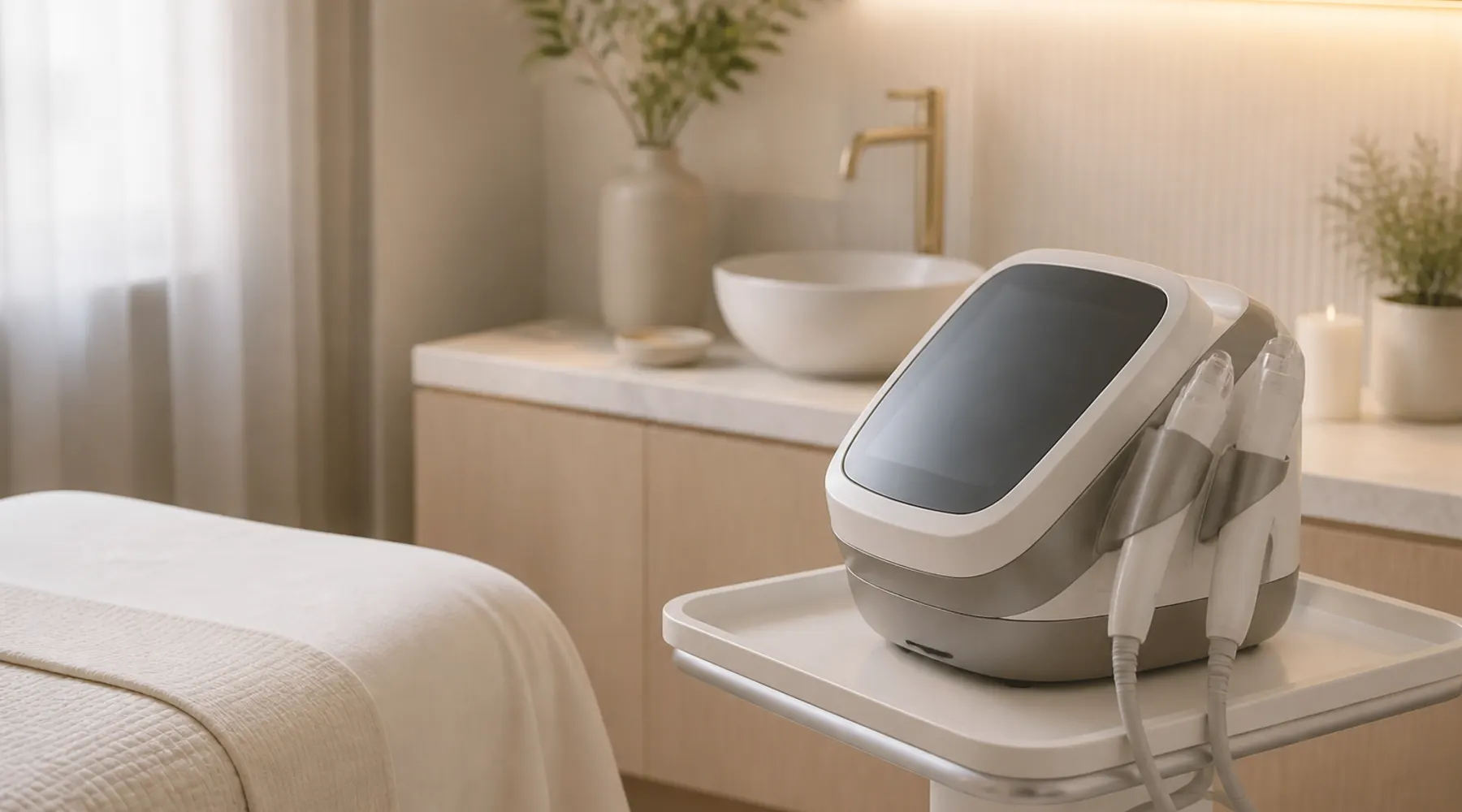 Radiofrequency microneedling skin rejuvenation treatment room in Chevy Chase, Maryland