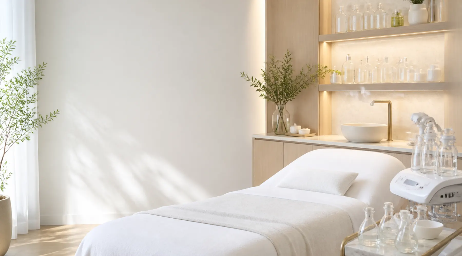 Oxygen facial treatment room in Chevy Chase, Maryland