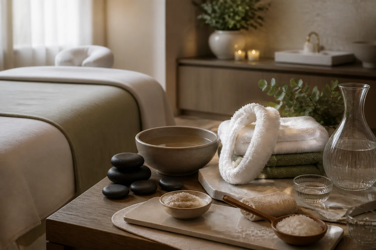 Massage and Facial Package service setting at Spa Chevy Chase