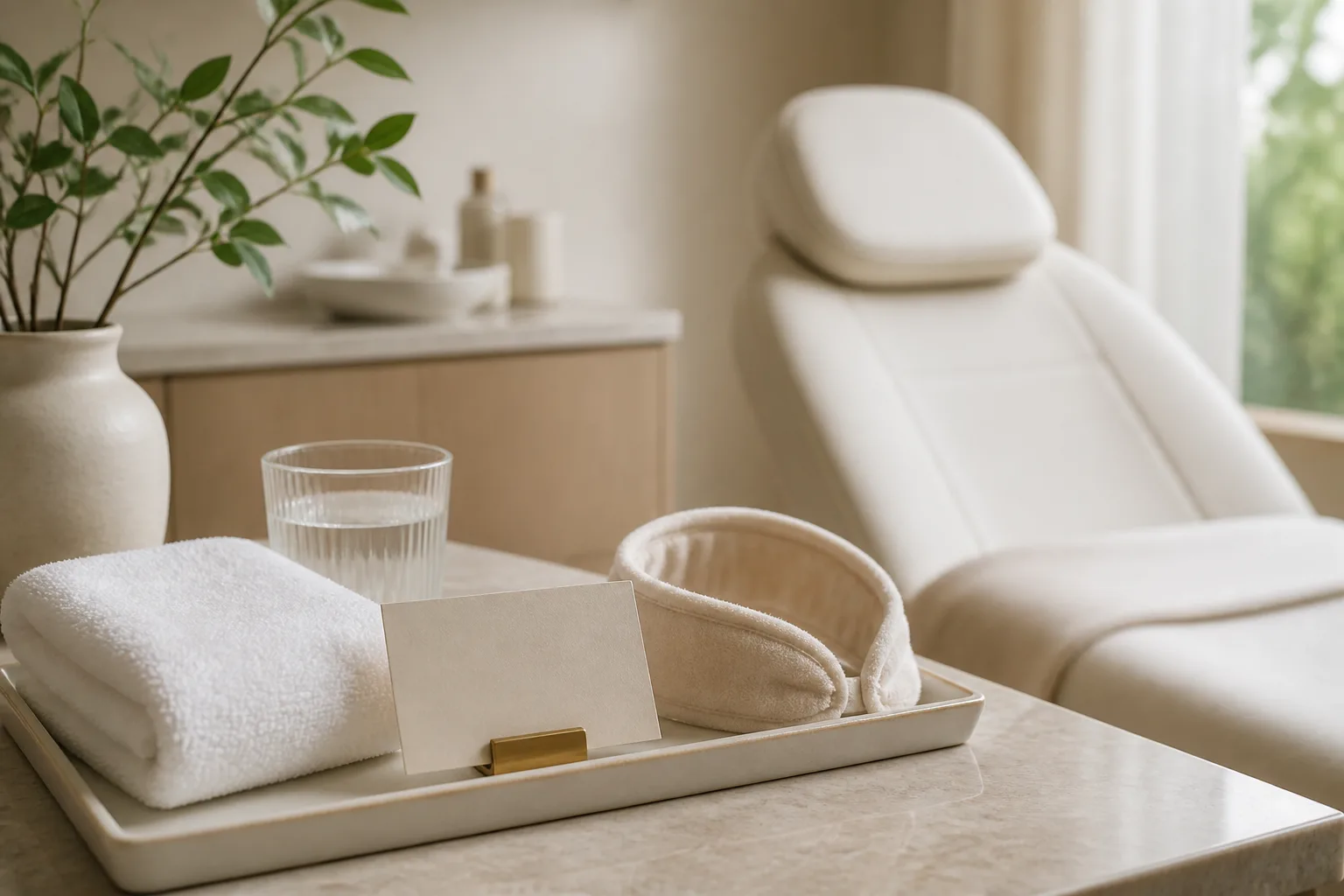 30 min mini facial service setting at Spa Chevy Chase
