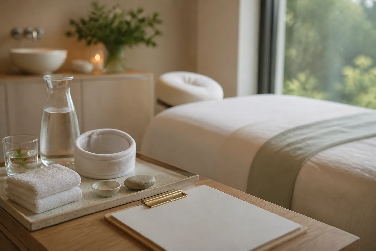 60 min massage and facial service setting at Spa Chevy Chase