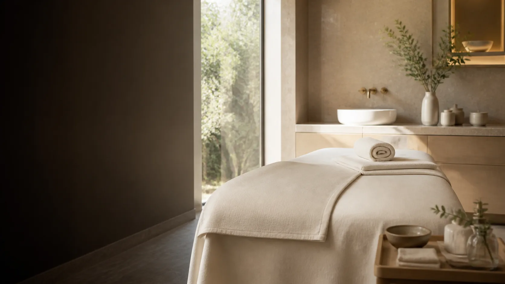 Back facial treatment setting at Spa Chevy Chase