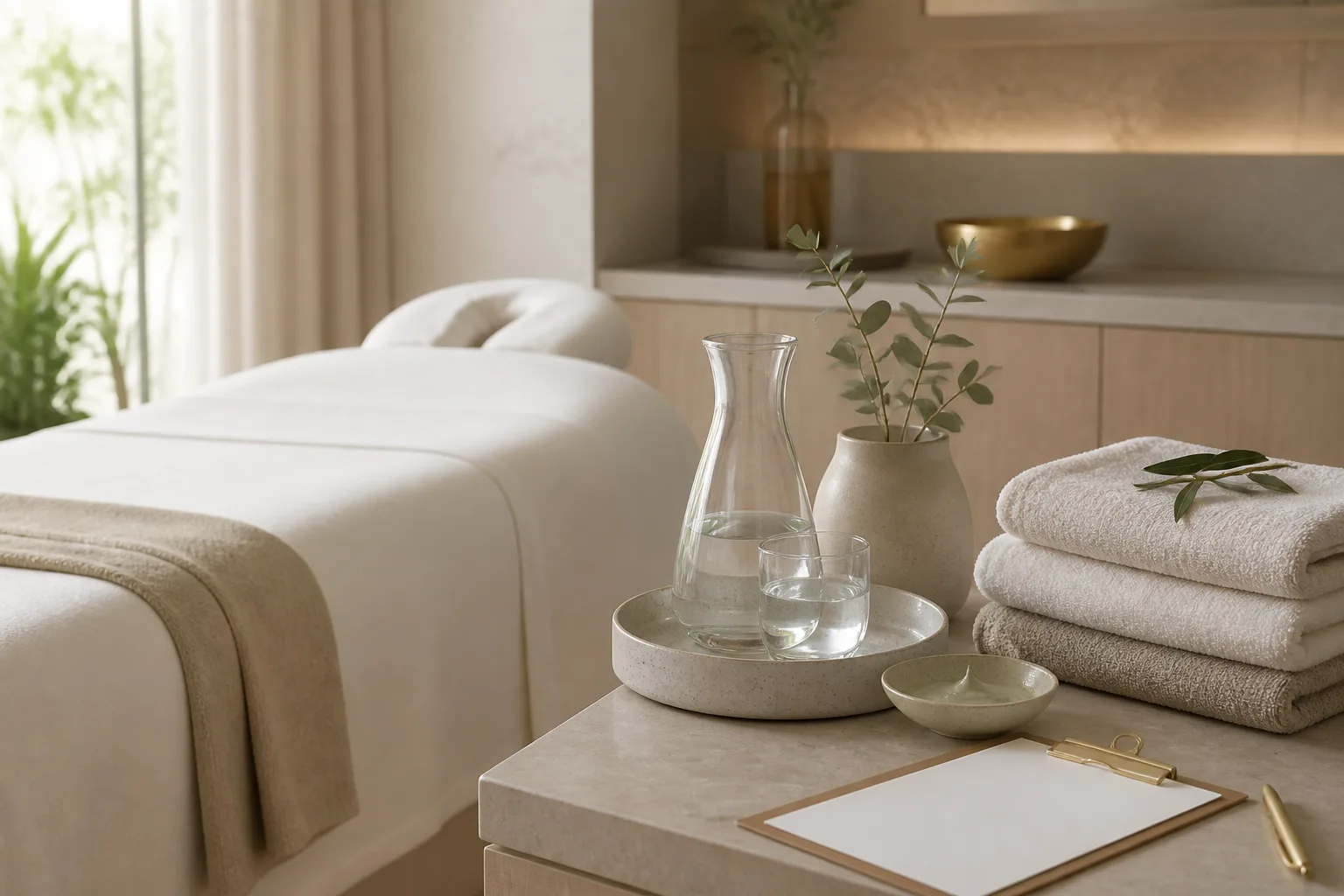 Body glow service setting at Spa Chevy Chase