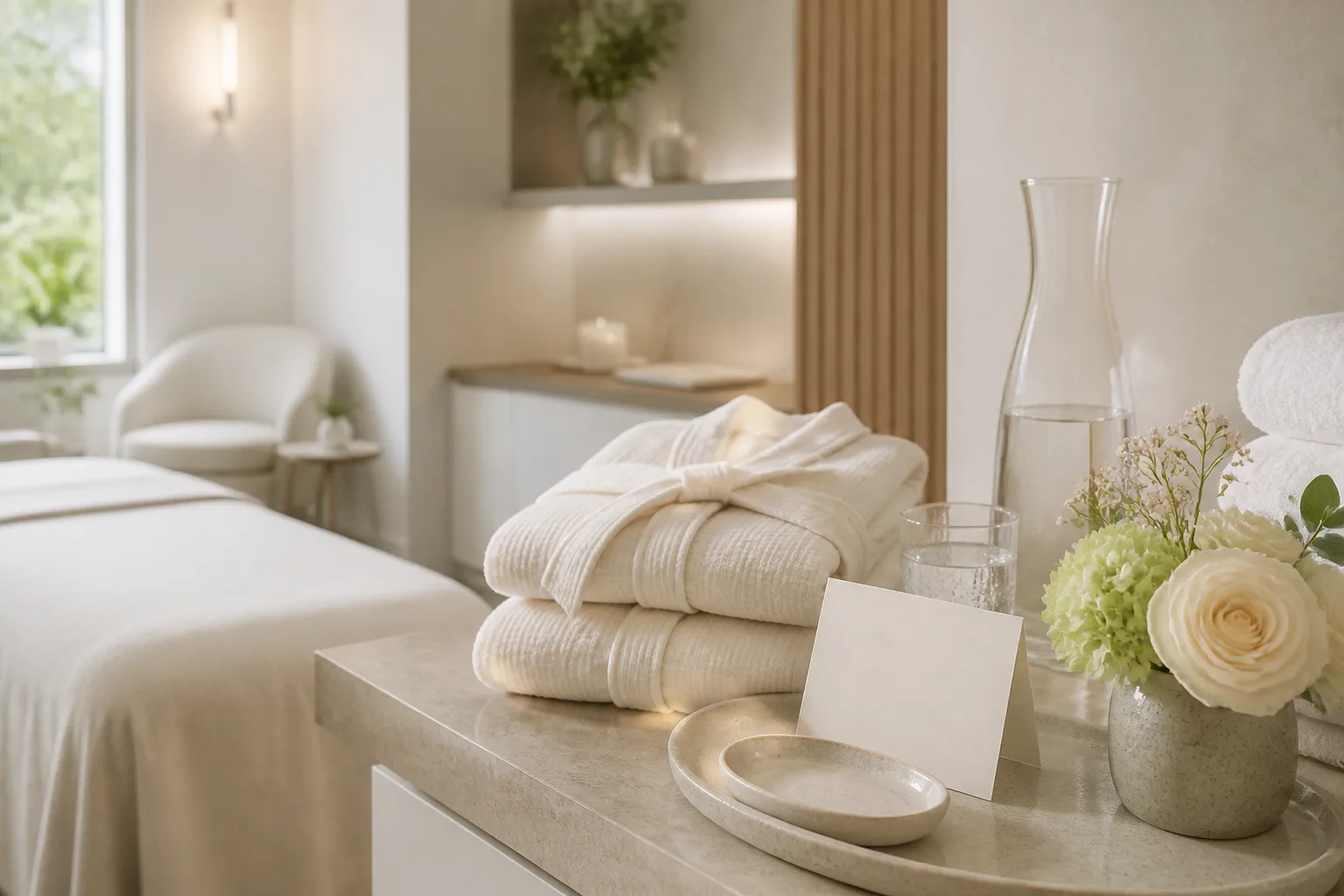 Bride shower package service setting at Spa Chevy Chase