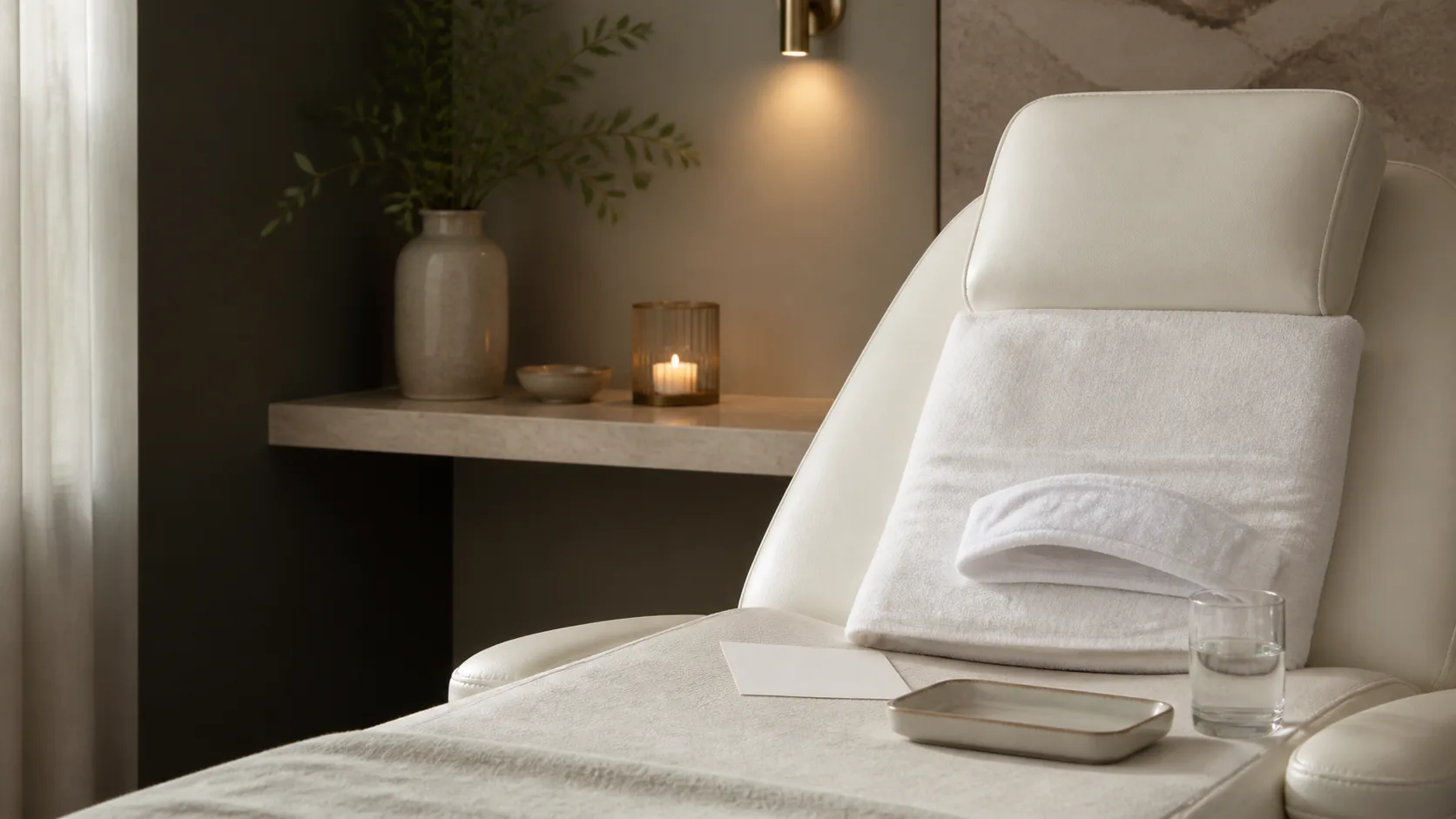 Eyebrow Wax treatment setting at Spa Chevy Chase