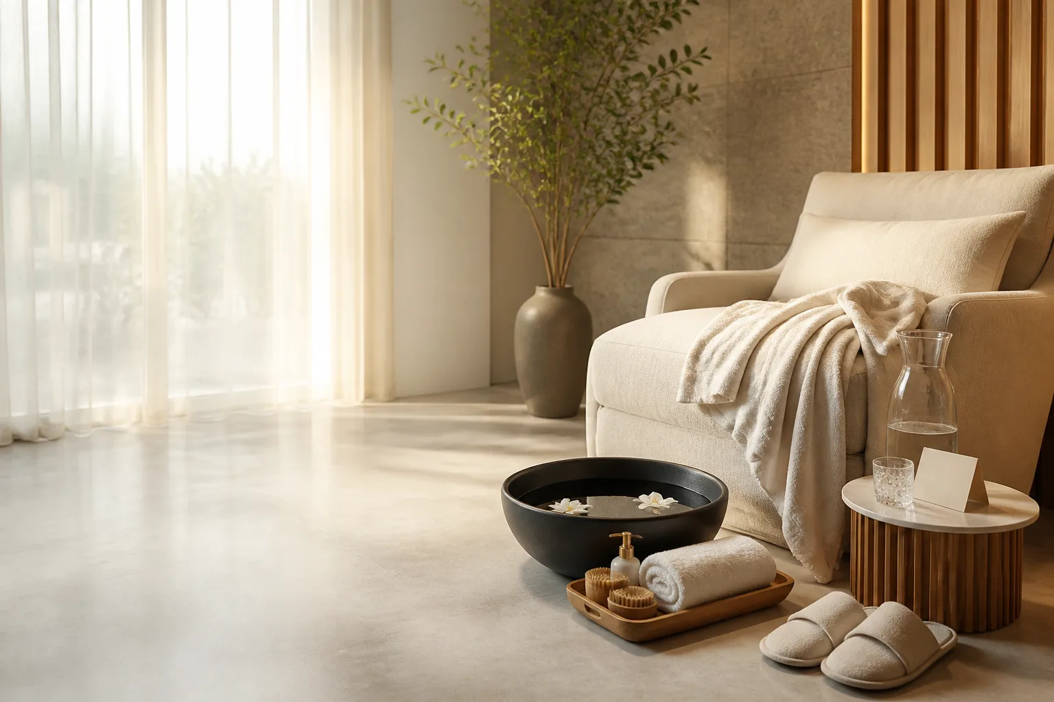 Thoughtful feet scrub planning at Spa Chevy Chase