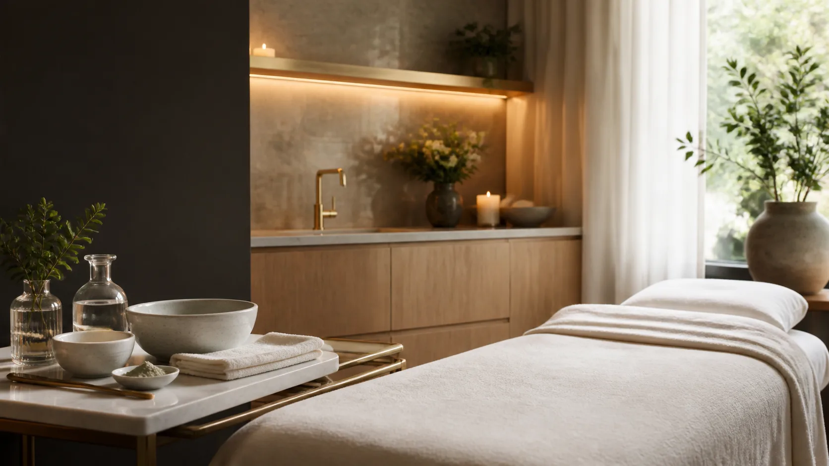 Hydra Film Powder Facial Mask treatment setting at Spa Chevy Chase