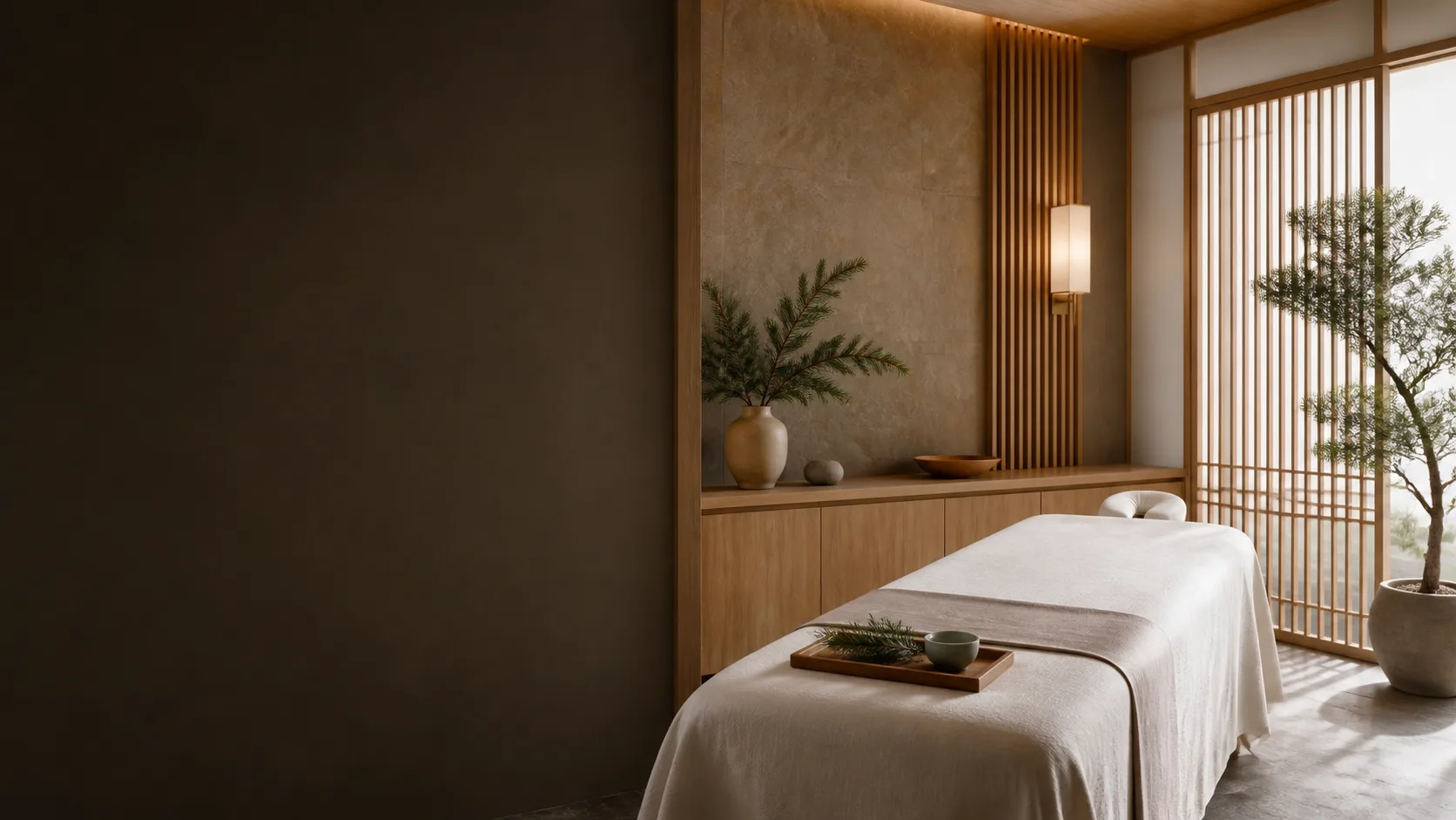 Japanese Cypress treatment setting at Spa Chevy Chase