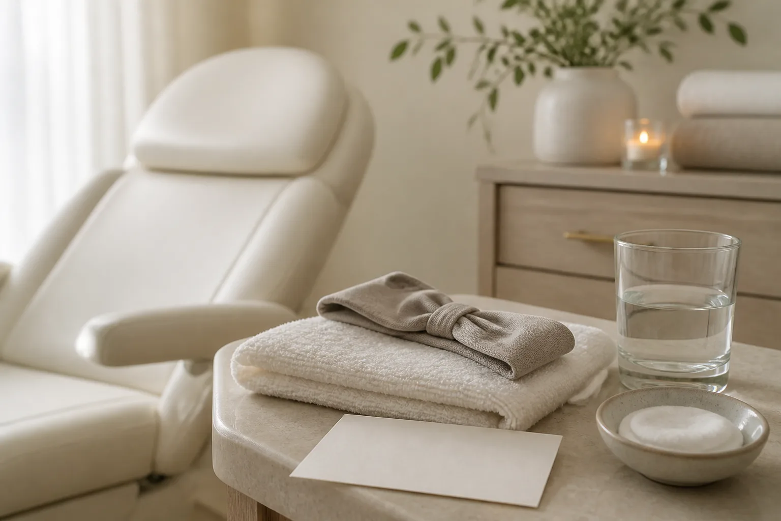 Lip Wax service setting at Spa Chevy Chase