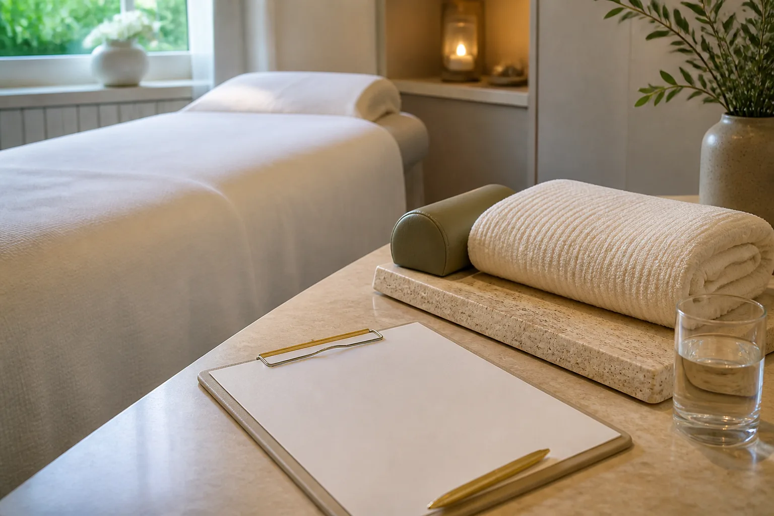 Lower Leg Wax service setting at Spa Chevy Chase