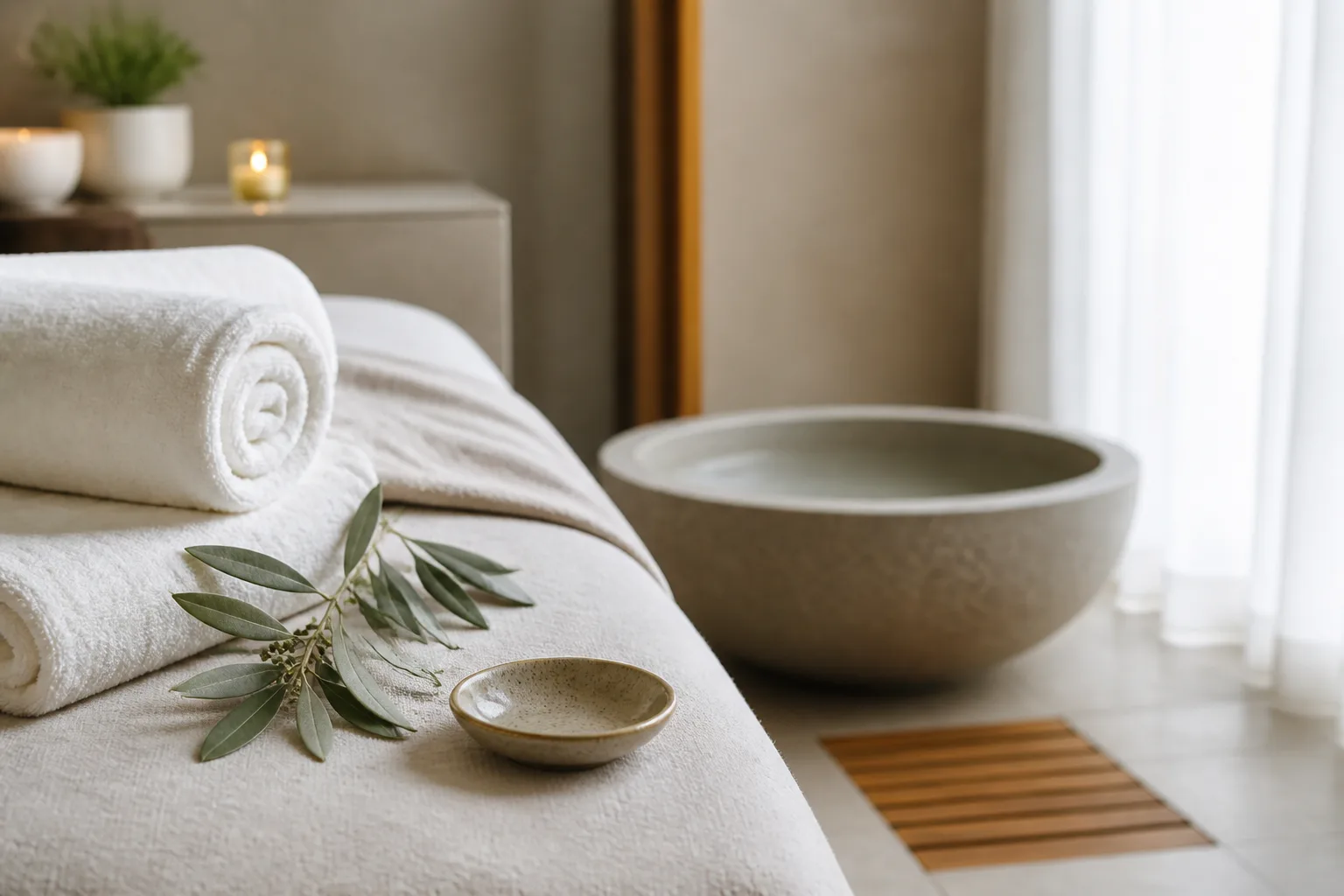 Luxury feet treatment service setting at Spa Chevy Chase
