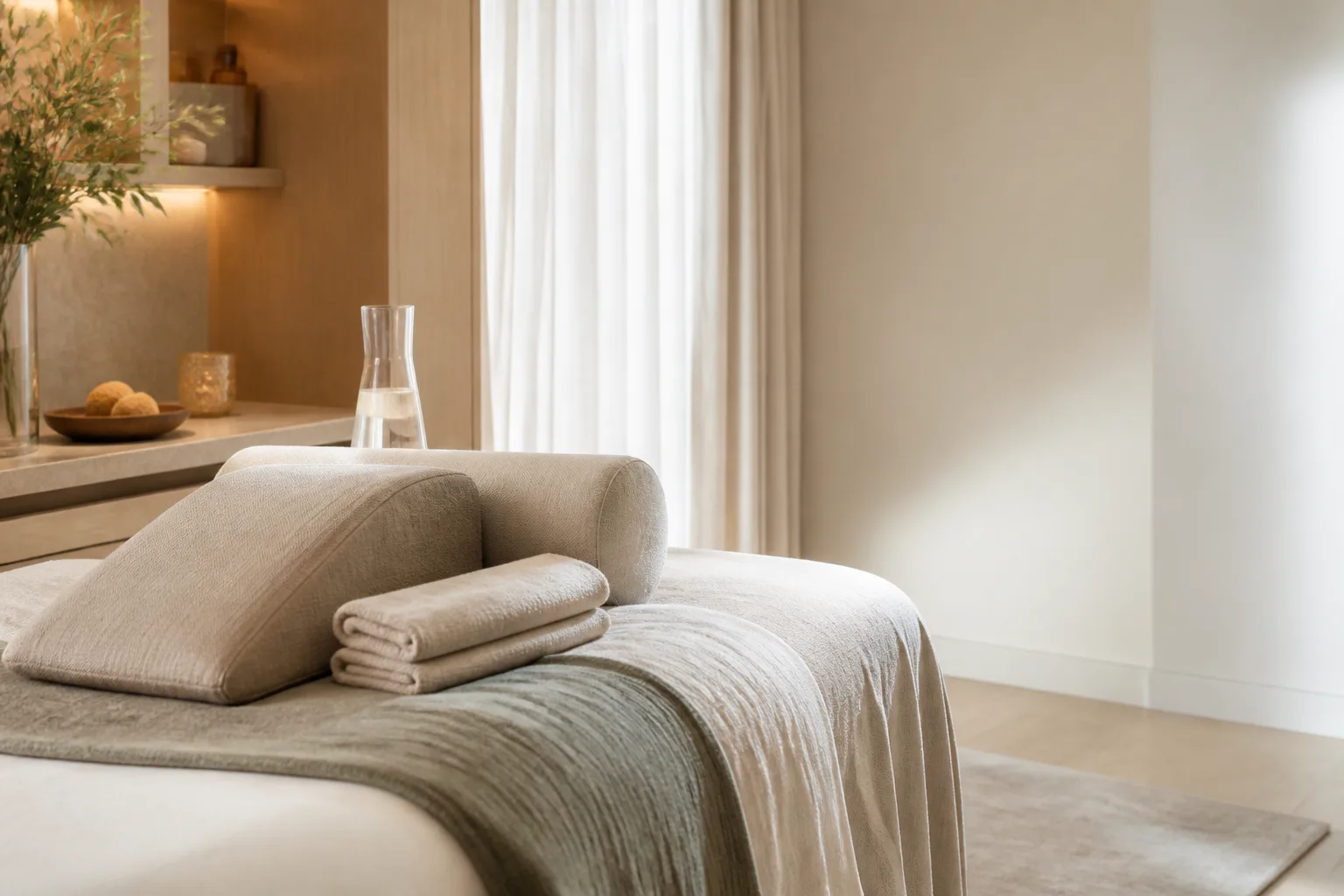 Prenatal massage service setting at Spa Chevy Chase