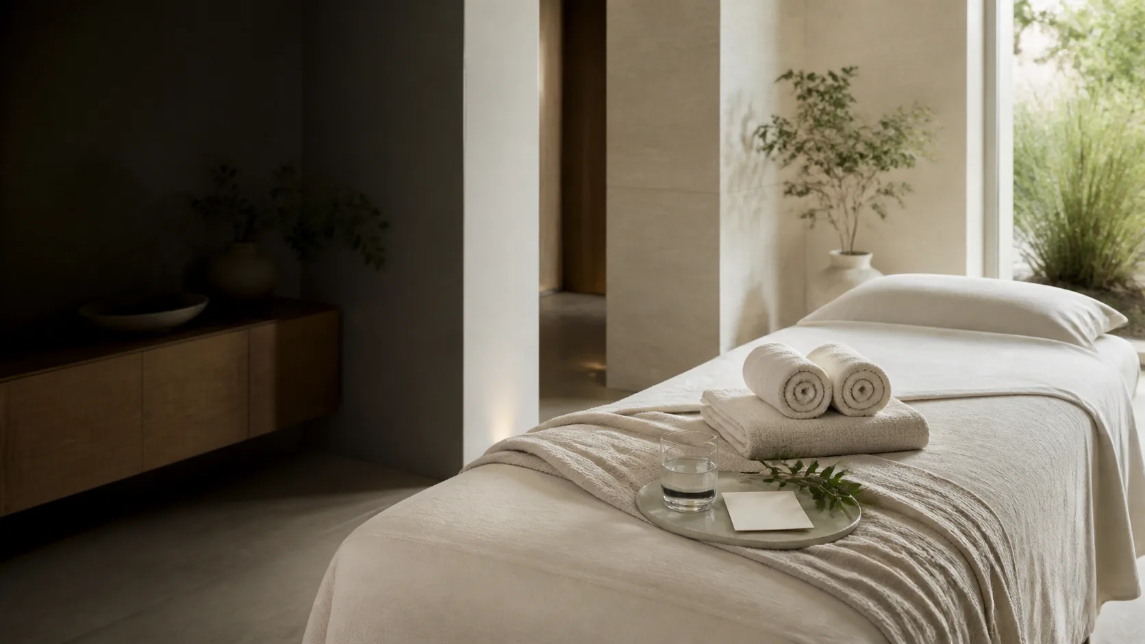 Renew body treatment setting at Spa Chevy Chase