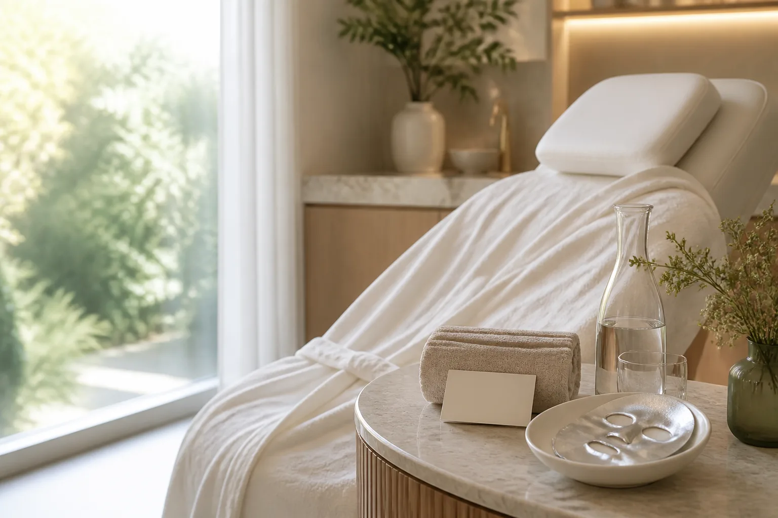Thoughtful sliver face and neck mask planning at Spa Chevy Chase