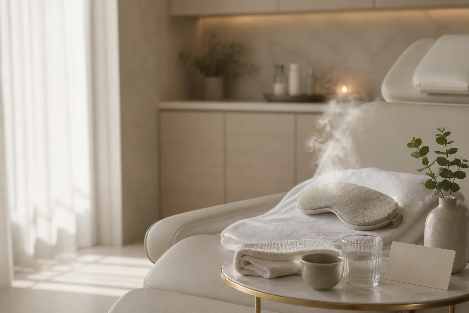 Thoughtful steam eye mask planning at Spa Chevy Chase