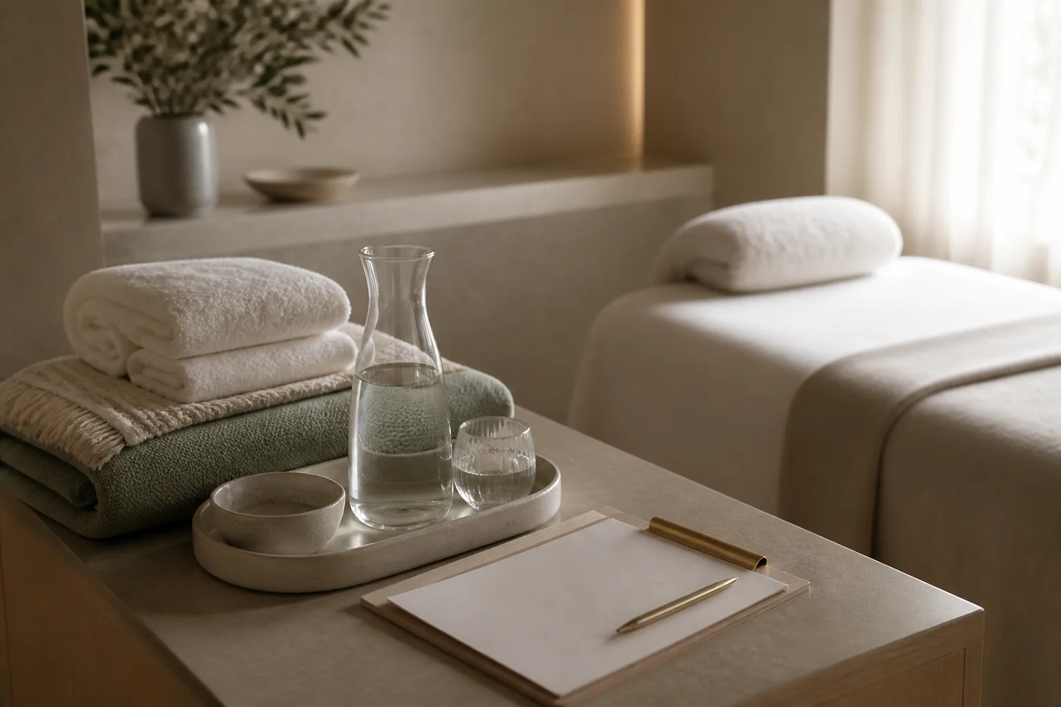 Stress melted service setting at Spa Chevy Chase