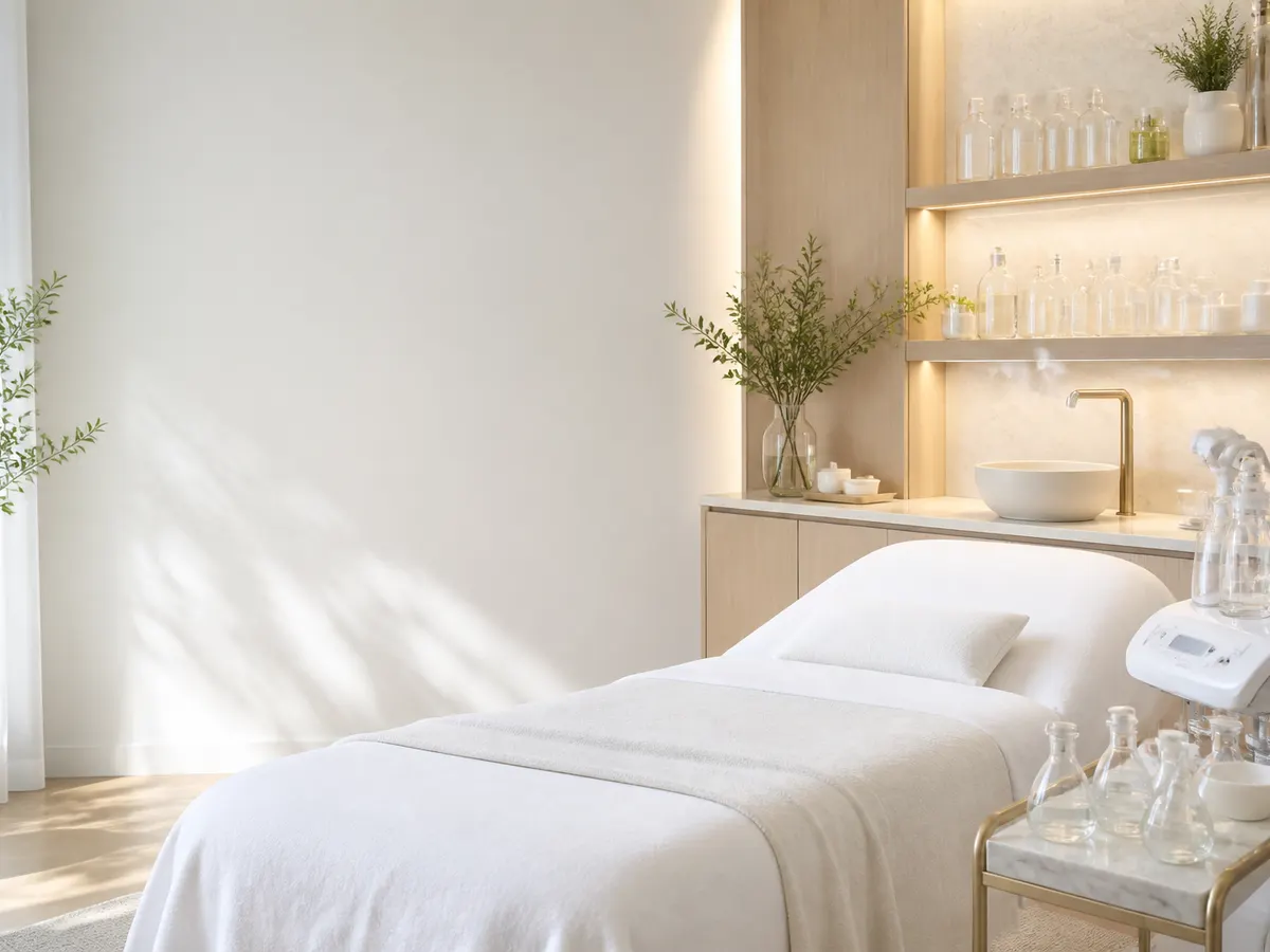 Bright oxygen facial setting at Spa Chevy Chase in Chevy Chase, MD