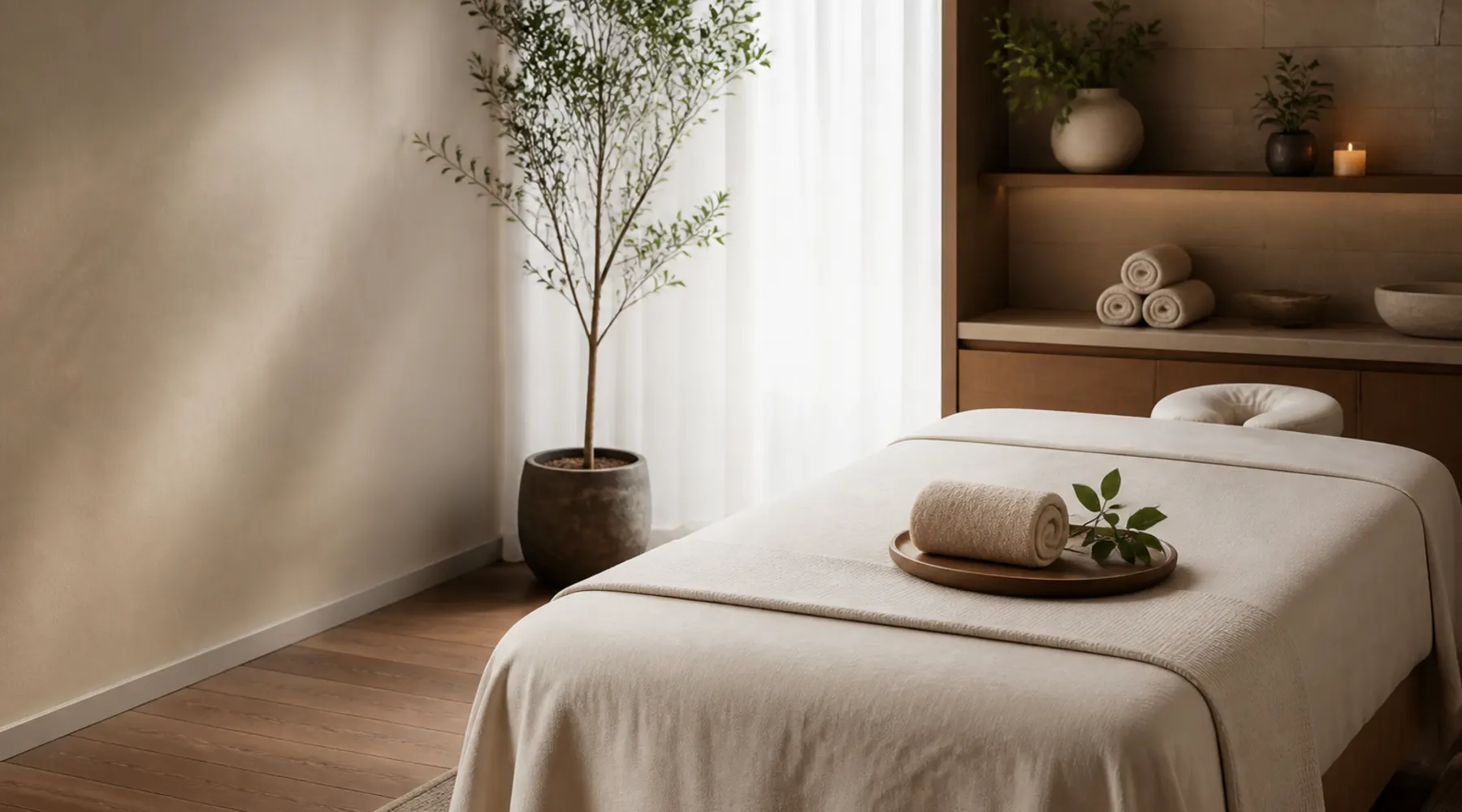 Therapeutic massage treatment room in Chevy Chase, Maryland